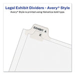 Preprinted Legal Exhibit Side Tab Index Dividers, Avery Style, 10-Tab, 8, 11 X 8.5, White, 25/pack