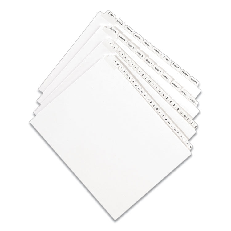 Preprinted Legal Exhibit Side Tab Index Dividers, Allstate Style, 26-Tab, Exhibit A To Exhibit Z, 11 X 8.5, White, 1 Set