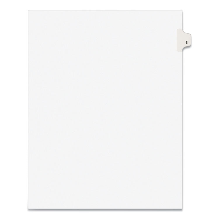 Preprinted Legal Exhibit Side Tab Index Dividers, Avery Style, 10-Tab, 3, 11 X 8.5, White, 25/pack