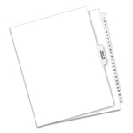 Preprinted Legal Exhibit Side Tab Index Dividers, Avery Style, 25-Tab, 1 To 25, 11 X 8.5, White, 1 Set