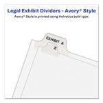 Preprinted Legal Exhibit Side Tab Index Dividers, Avery Style, 25-Tab, Table Of Contents, 11 X 8.5, White, 25/pack