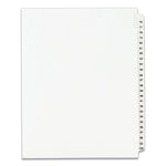 Preprinted Legal Exhibit Side Tab Index Dividers, Avery Style, 25-Tab, 76 To 100, 11 X 8.5, White, 1 Set, (1333)