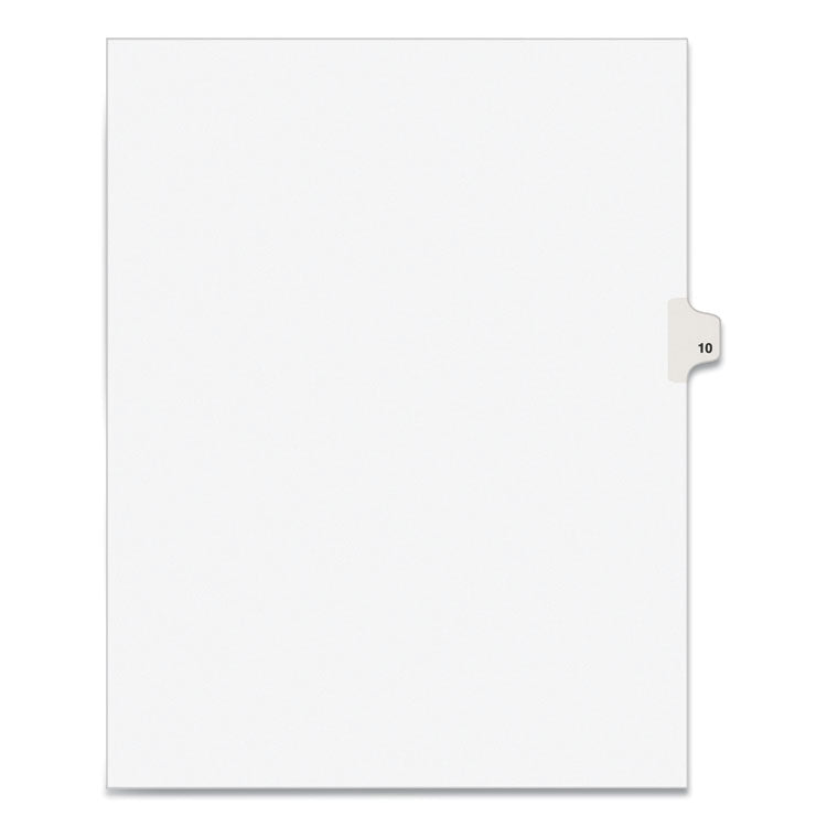 Preprinted Legal Exhibit Side Tab Index Dividers, Avery Style, 10-Tab, 10, 11 X 8.5, White, 25/pack