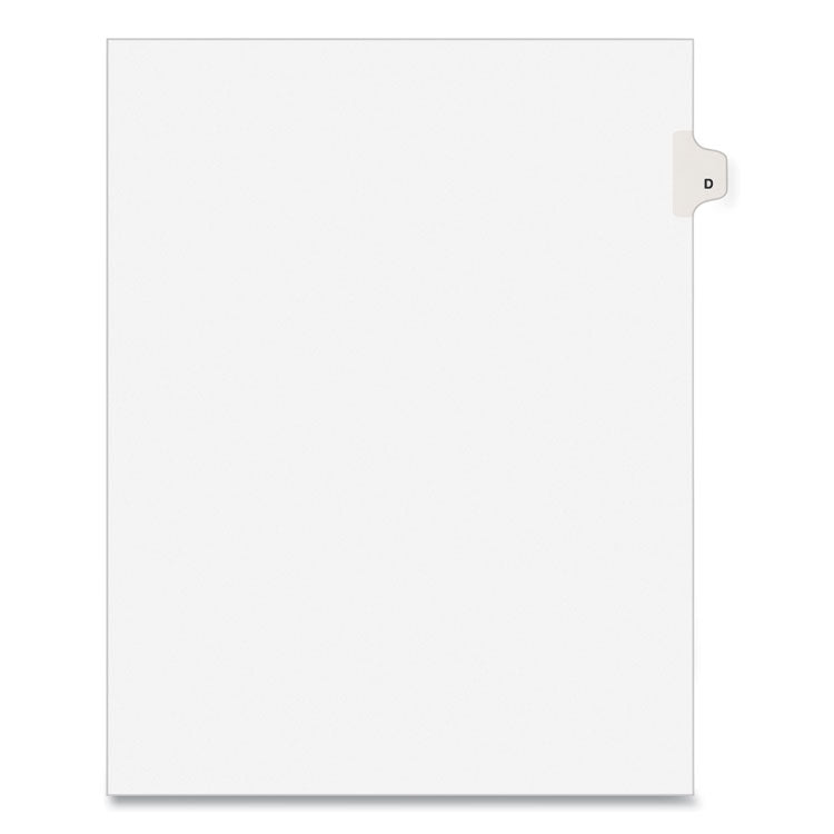 Preprinted Legal Exhibit Side Tab Index Dividers, Avery Style, 26-Tab, D, 11 X 8.5, White, 25/pack, (1404)