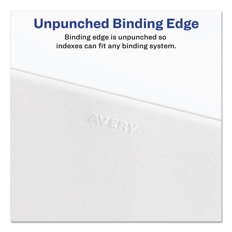 Preprinted Legal Exhibit Side Tab Index Dividers, Allstate Style, 26-Tab, V, 11 X 8.5, White, 25/pack