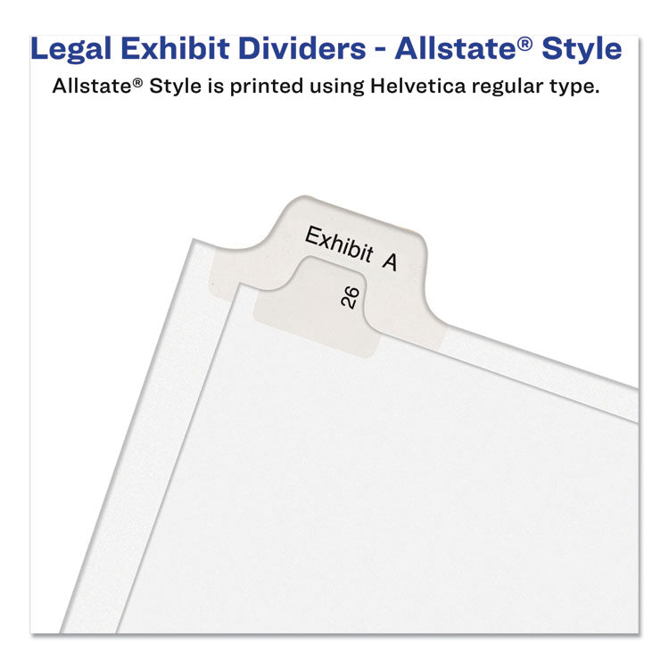 Preprinted Legal Exhibit Side Tab Index Dividers, Allstate Style, 10-Tab, I To X, 11 X 8.5, White, 1 Set