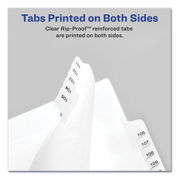 Preprinted Legal Exhibit Side Tab Index Dividers, Allstate Style, 25-Tab, 1 To 25, 11 X 8.5, White, 1 Set, (1701)