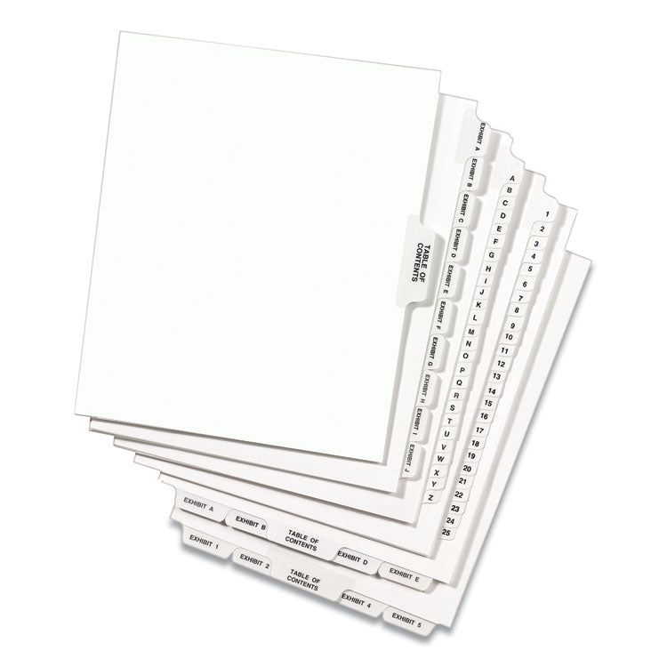 Preprinted Legal Exhibit Side Tab Index Dividers, Avery Style, 10-Tab, 3, 11 X 8.5, White, 25/pack