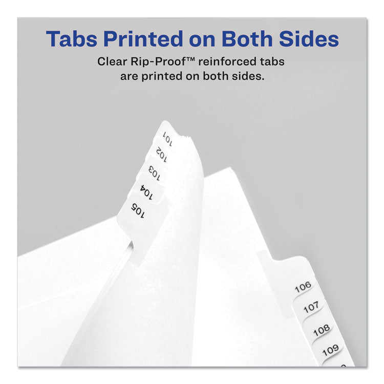 Preprinted Legal Exhibit Side Tab Index Dividers, Allstate Style, 10-Tab, 11, 11 X 8.5, White, 25/pack