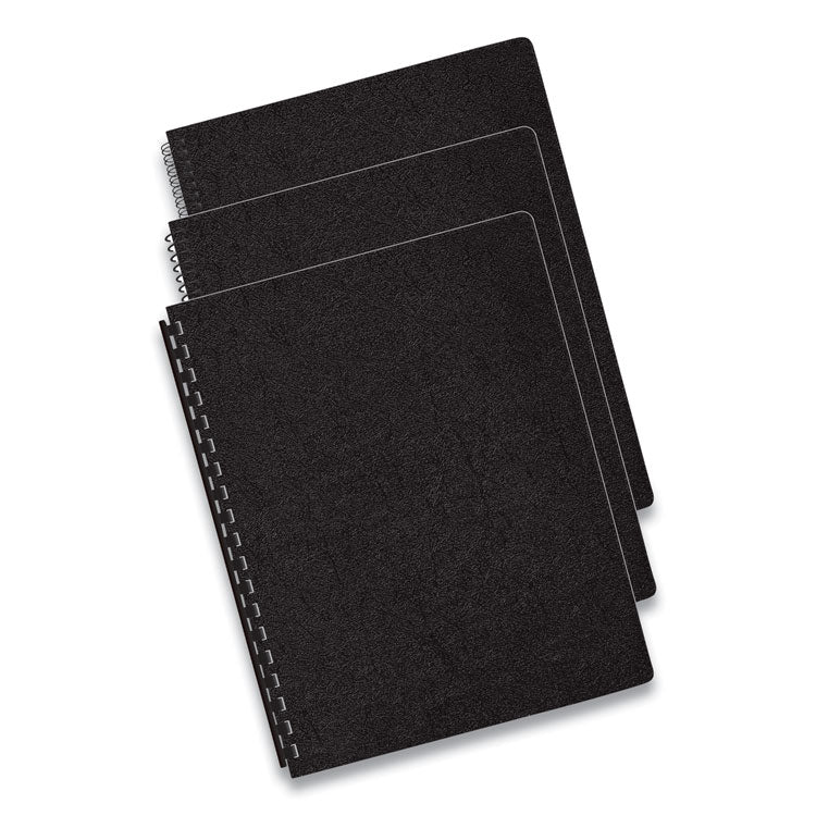 Executive Leather-Like Presentation Cover, Black, 11.25 x 8.75, Unpunched, 50/Pack
