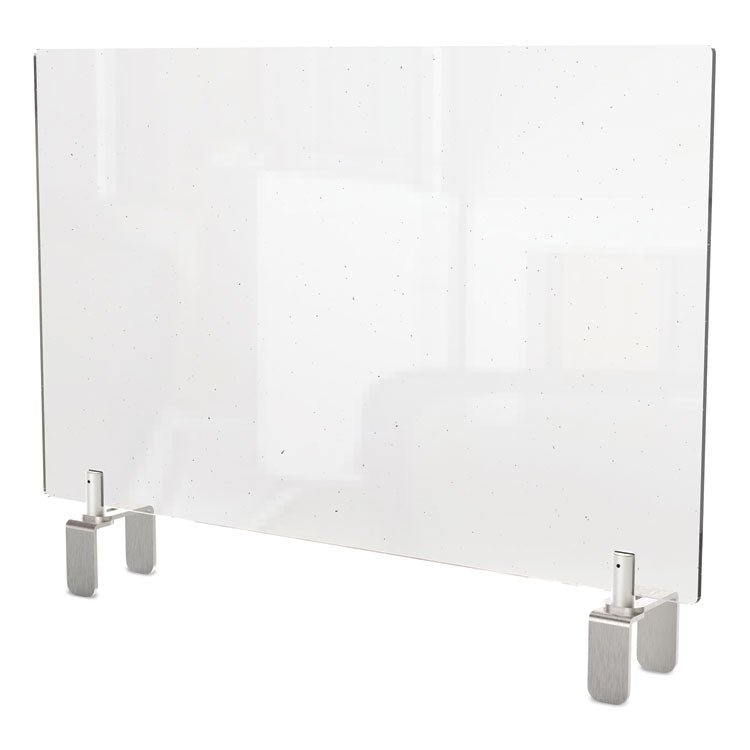 Clear Partition Extender With Attached Clamp, 36 X 3.88 X 24, Thermoplastic Sheeting