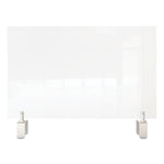 Clear Partition Extender With Attached Clamp, 42 X 3.88 X 30, Thermoplastic Sheeting