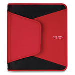 Tech Zipper Binder, 3 Rings, 1.5" Capacity, 11 X 8.5, Red/black Accents