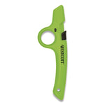 Full Size Retractable Box Cutter, Plastic Handle, Green, 6/box