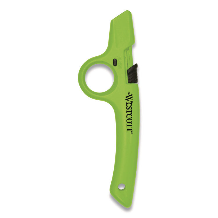 Full Size Retractable Box Cutter, Plastic Handle, Green, 6/box