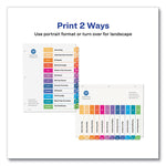 Customizable Table of Contents Ready Index Multicolor Dividers, 12-Tab, Jan. to Dec., 11 x 8.5, White, 6 Sets