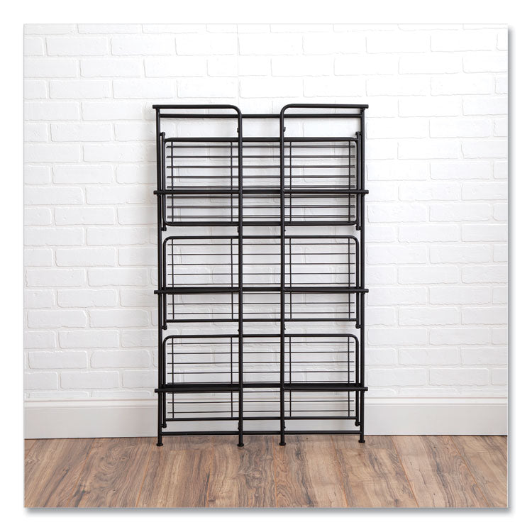 FlipShelf Four-Shelf Unit, 26.5w x 12d x 43h, Black