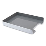 Fusion Letter Tray, 1 Section, Letter Size Files, 12.63 x 10 x 1.75, White/Gray