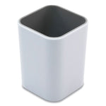 Fusion Pencil Cup, Plastic, 3 x 3 x 4, White/Gray
