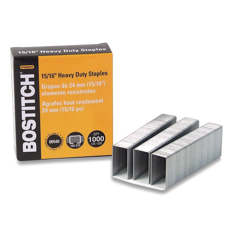 Heavy-Duty Premium Staples, 0.94" Leg, 0.5" Crown, Carbon Steel, 1,000/Box