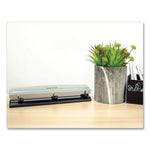 12-Sheet Three-Hole Punch, 9/32" Holes, Silver/black