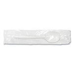 Individually Wrapped Mediumweight Cutlery, Soup Spoon, Plastic, White, 1,000/Carton