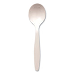 Individually Wrapped Mediumweight Cutlery, Soup Spoon, Plastic, White, 1,000/Carton
