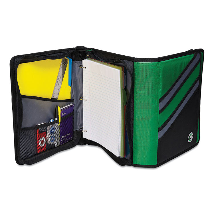 Z-System 2-In-1 Zipper Binder, 3 Rings (x2), 1.5" Capacity (x2), 11 X 8.5, Black/gray Accents