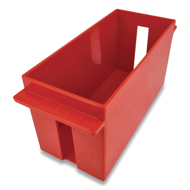 Extra-Capacity Coin Tray, Pennies, 1 Compartment,  Denomination and Capacity Etched On Side, Stackable, Plastic, Red