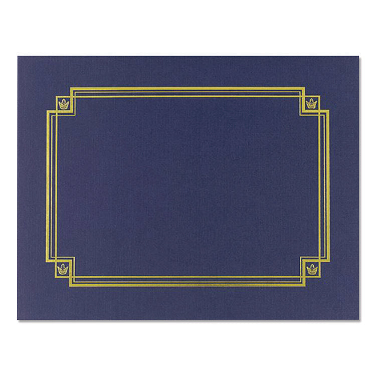 Premium Textured Certificate Holder, 12.65 X 9.75, Navy, 3/pack