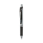 Energel Rtx Gel Pen, Retractable, Extra-Fine 0.3 Mm, Black Ink, Black/silver Barrel, Dozen