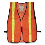 Hook and Loop Safety Vest, One Size Fits Most, Hi-Viz Orange with Yellow Prismatic Tape