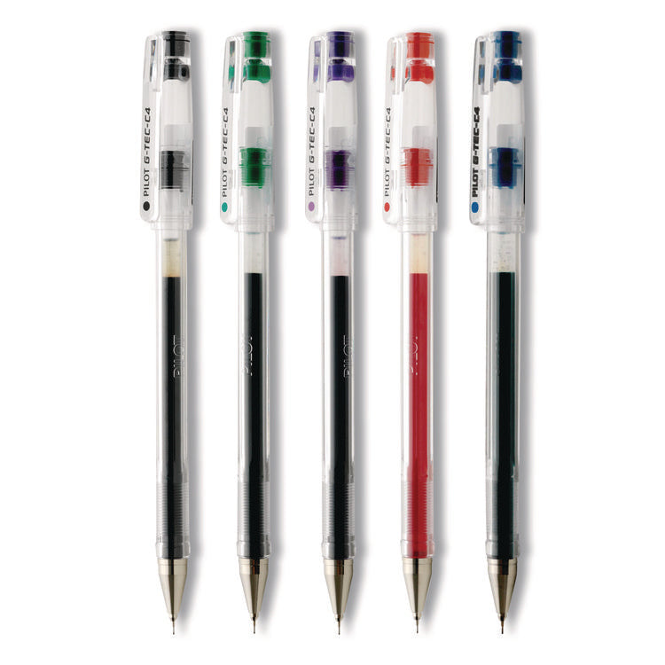 G-TEC-C Ultra Gel Pen, Stick, Ultra-Fine 0.4 mm, Assorted Ink and Barrel Colors, 5/Pack