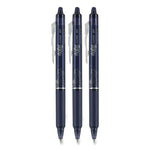 FriXion Clicker Erasable Gel Pen, Retractable, Fine 0.7 mm, Navy Ink, Navy Barrel, 3/Pack