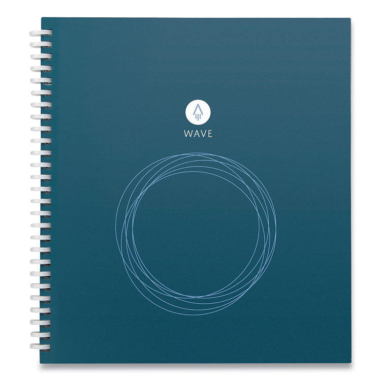 Wave Smart Reusable Notebook, Dotted Rule (4 sq/in), Blue Cover, (40) 9.5 x 8.5 Sheets