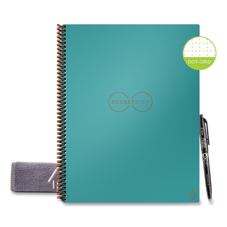 Core Smart Notebook, Dotted Rule (4 sq/in), Neptune Teal Cover, (16) 11 x 8.5 Sheets