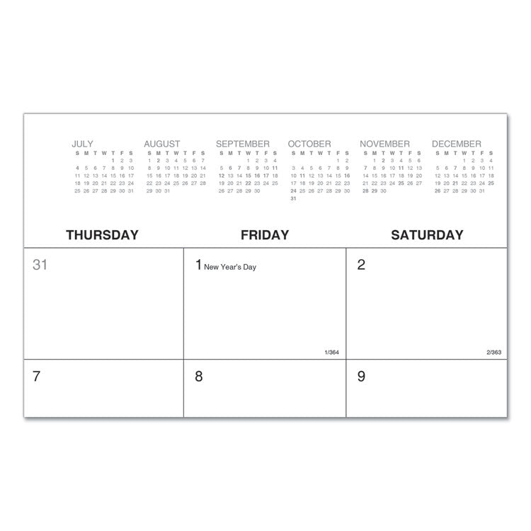 Desk Pad Calendar, 22 x 17, White Sheets, Black Binding, Clear Corners, 12-Month (Jan to Dec): 2026