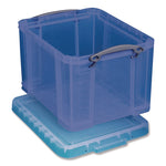 Snap-Lid Storage Bin, 8.45 Gal, 14" X 18" X 12.25", Transparent Blue