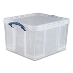 Snap-Lid Storage Bin, 11.09 Gal, 17.31" X 20.5" X 12.25", Clear/blue