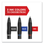 S-GEL HIGH-PERFORMANCE GEL PEN, RETRACTABLE, MEDIUM 0.7 MM, BLACK INK, BLACK BARREL, 36/PACK