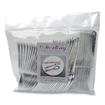 Sterling Assorted Plastic Cutlery, Mediumweight, (20) Forks/(15) Knives/(15) Spoons, Plastic, Silver, 50/Pack