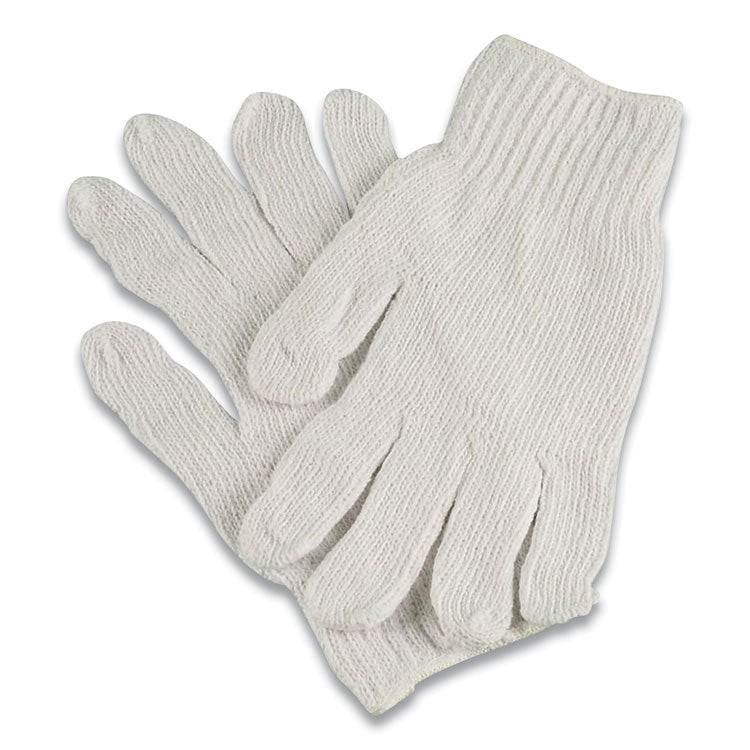 PRO CTPS400/NLW Series Natural White String Knit Gloves, Reversible, Large, White, 12 Pairs