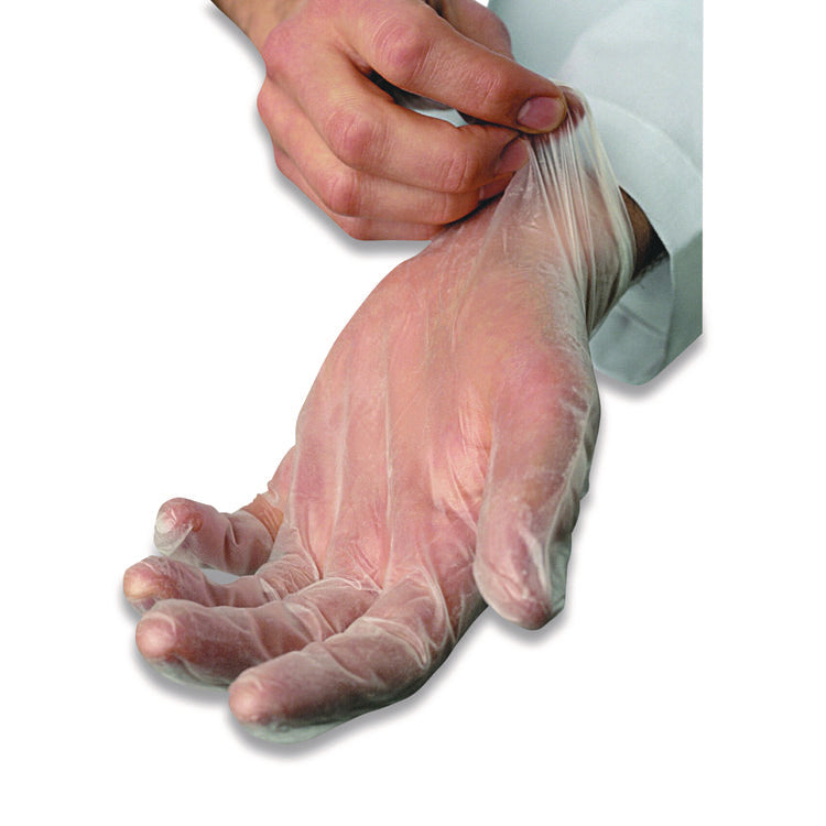 V5101 Series Latex-Free Lightly Powdered Vinyl Gloves, X-Large, 3 mil Thick, 9" Long, Clear, 100/Box