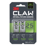 Claw Drywall Picture Hanger, Stainless Steel, 25 lb Capacity, 4 Hooks and 4 Spot Markers,
