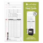 Time Clock Cards For Lathem Time 7000e/7500e, Two Sides, 3.38 X 8.78, 100/pack