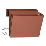 Extra-Wide Expanding Wallets with Elastic Cord, 5.25" Expansion, 1 Section, Elastic Cord Closure, Letter Size, Redrope