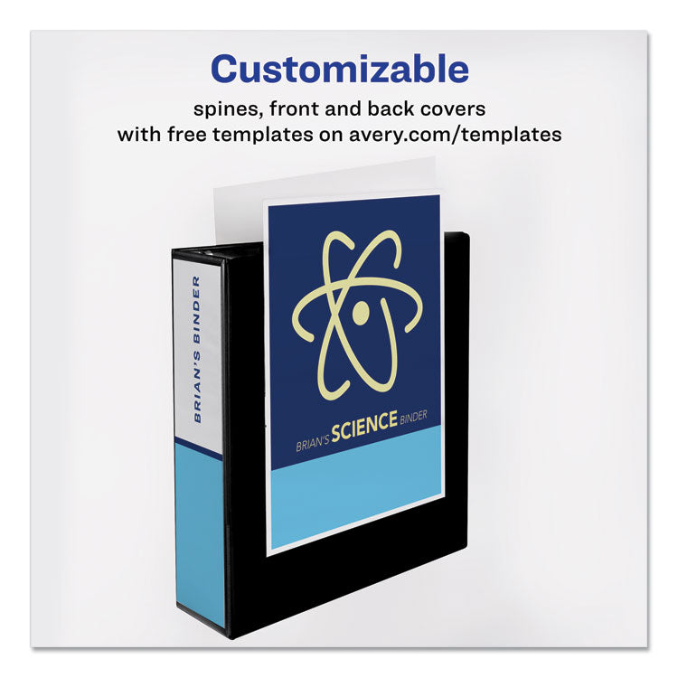 Durable View Binder With Durahinge And Slant Rings, 3 Rings, 3" Capacity, 11 X 8.5, Black