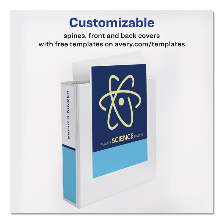 Durable View Binder With Durahinge And Ezd Rings, 3 Rings, 2" Capacity, 11 X 8.5, White, (9501)