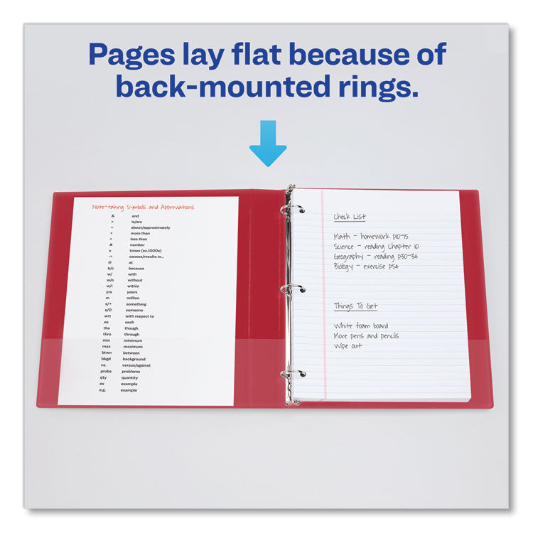 Durable Non-View Binder With Durahinge And Slant Rings, 3 Rings, 2" Capacity, 11 X 8.5, Red