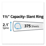 Durable Non-View Binder With Durahinge And Slant Rings, 3 Rings, 1.5" Capacity, 11 X 8.5, Green
